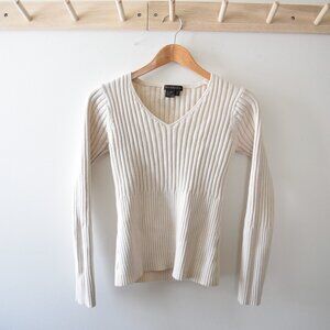 Cream cotton chunky knit sweater